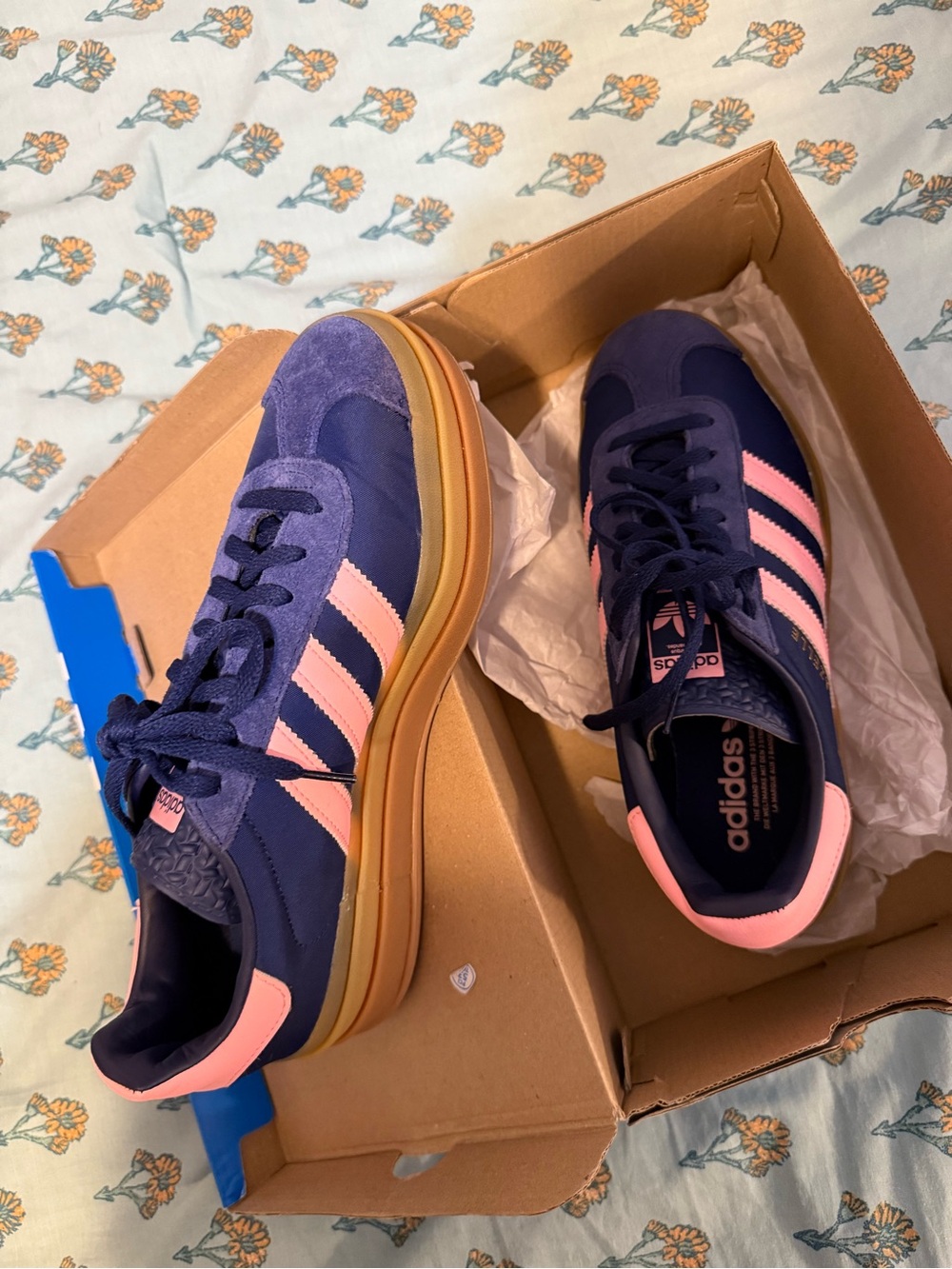adidas Navy & Pink Platform Gazelle Sneakers - Picture 7 of 8